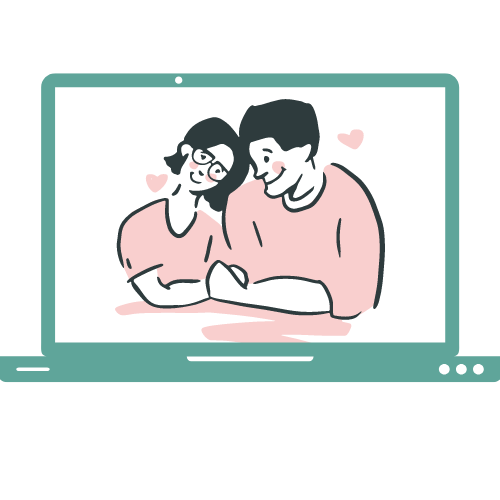 icone couple dans un écran ordinateur